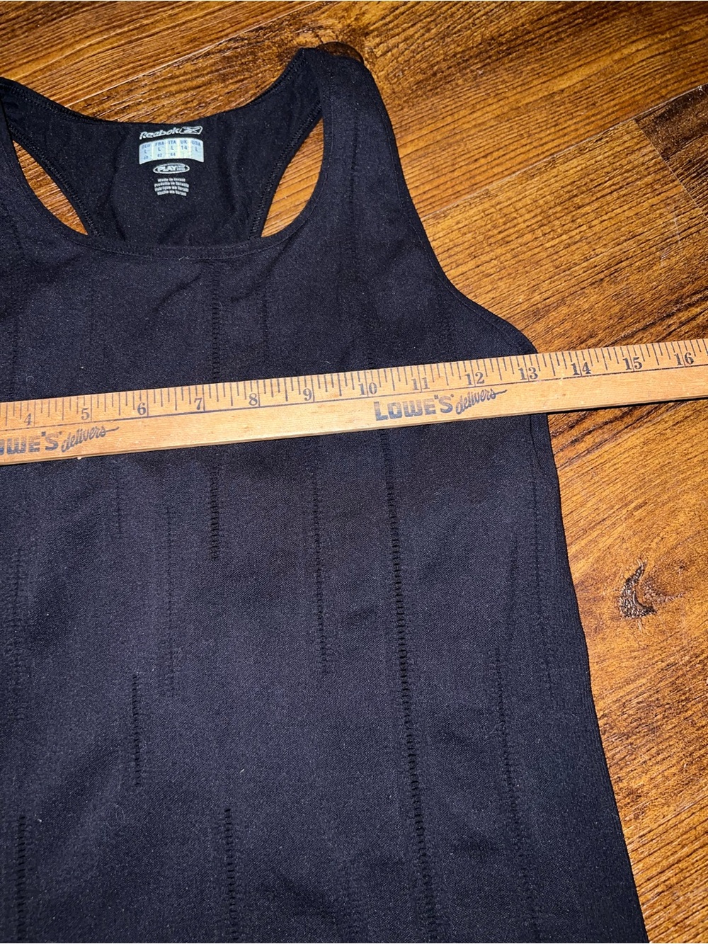Reebok Black Seamless Fitted Racerback Athletic Stretch Sporty Tank Top Size L - Picture 4 of 7